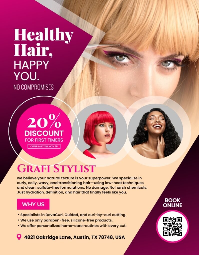 Hair Stylist Special Offer Flyer Template