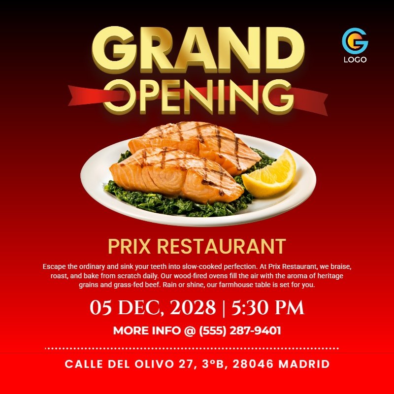 Grand opening Restaurant Flyer Template #3